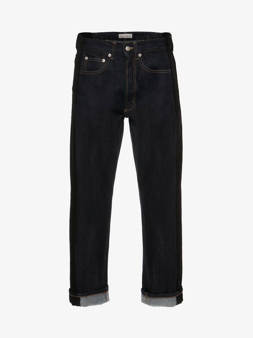 Side Insert Jeans in Indigo - 1