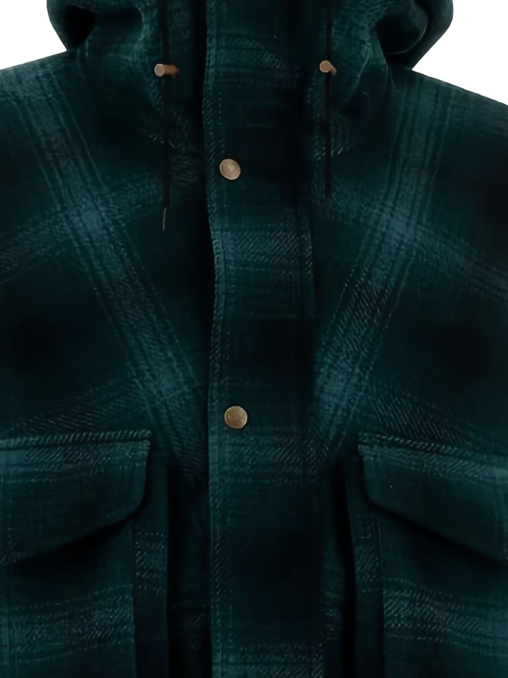 plaid wool hooded jacket - 4