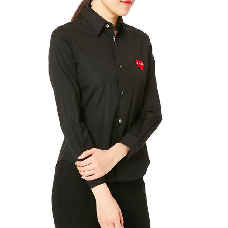 (WMNS) COMME des GARCONS PLAY L/S Shirt Red Emblem 'Black' AZ-B001-051-1 - 6