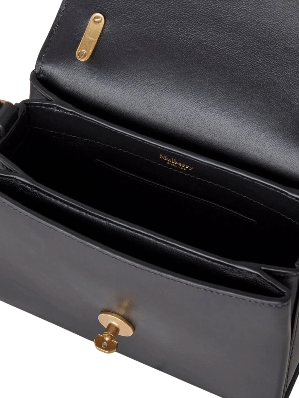 Small Lana Top Handle High Gloss Leather (Black) - 6