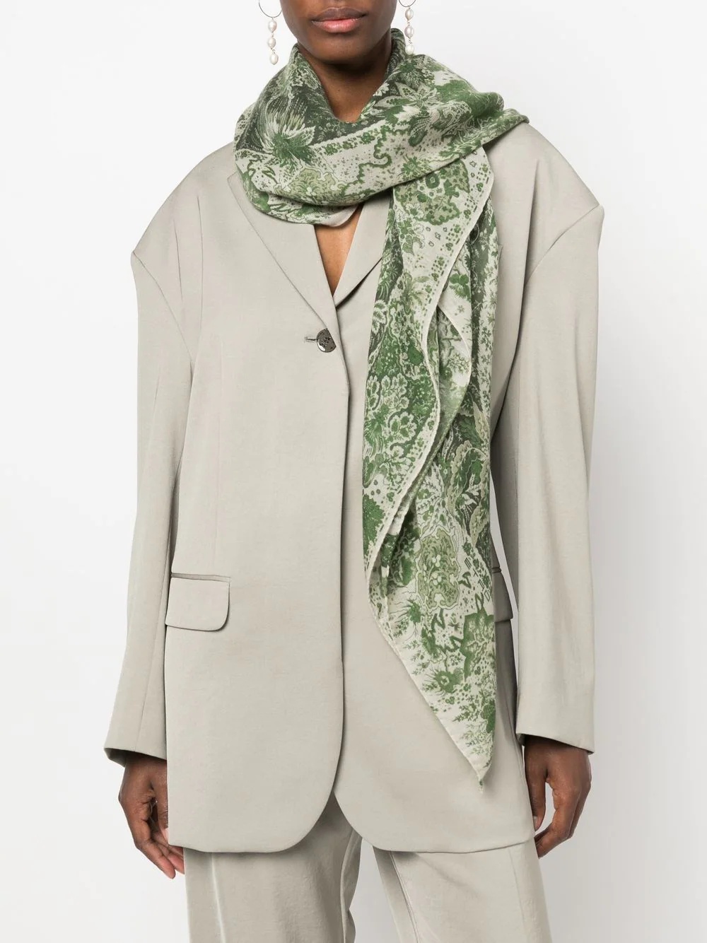 graphic-print cashmere scarf - 2