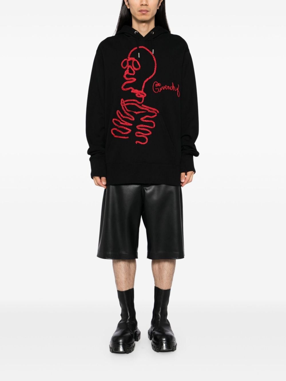 graphic embroidered hooded sweatshirt - 2