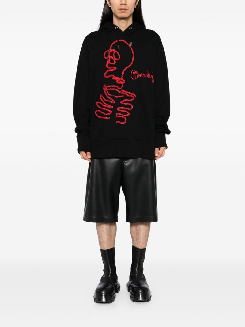 Givenchy graphic embroidered hooded sweatshirt outlook