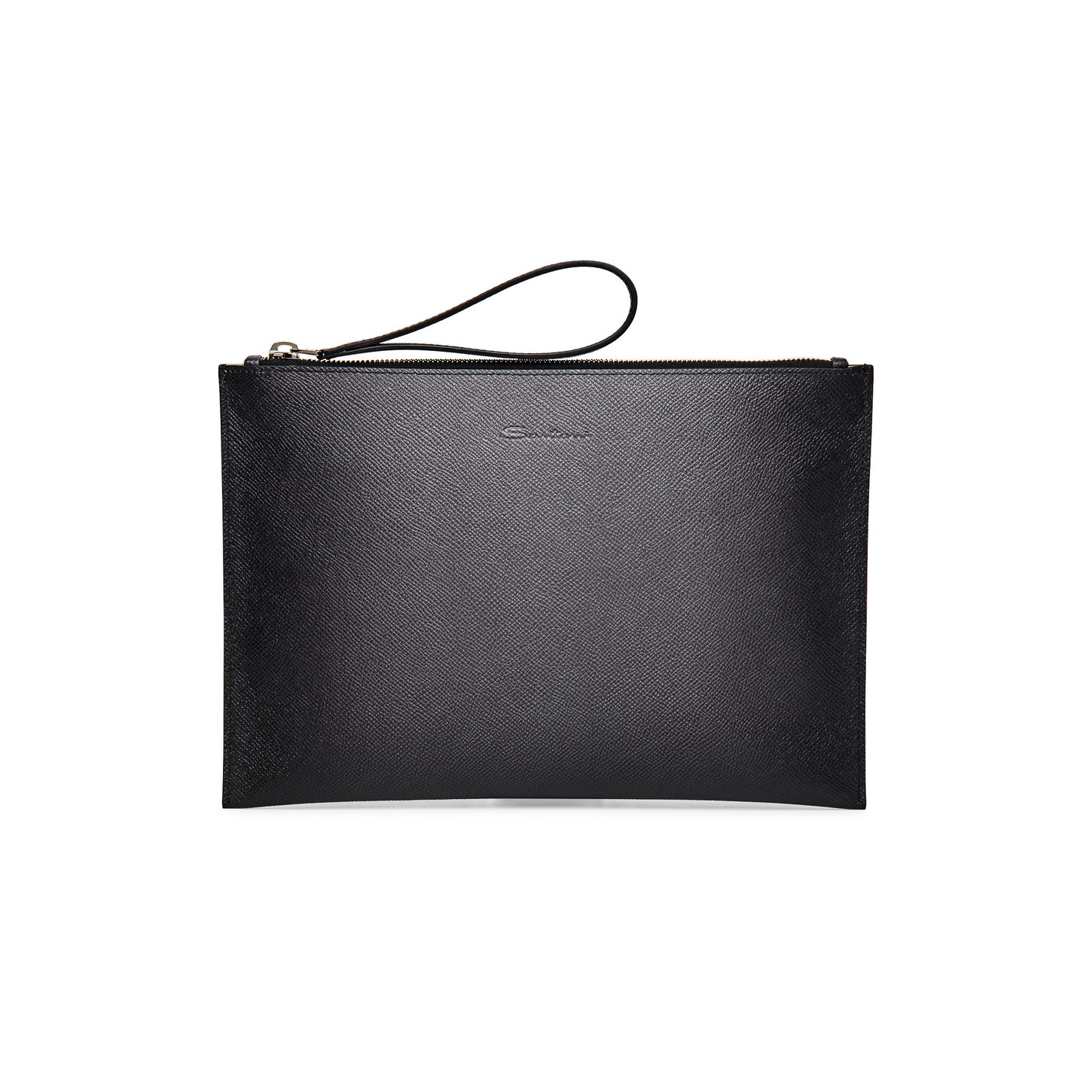 Grey saffiano leather pouch - 1