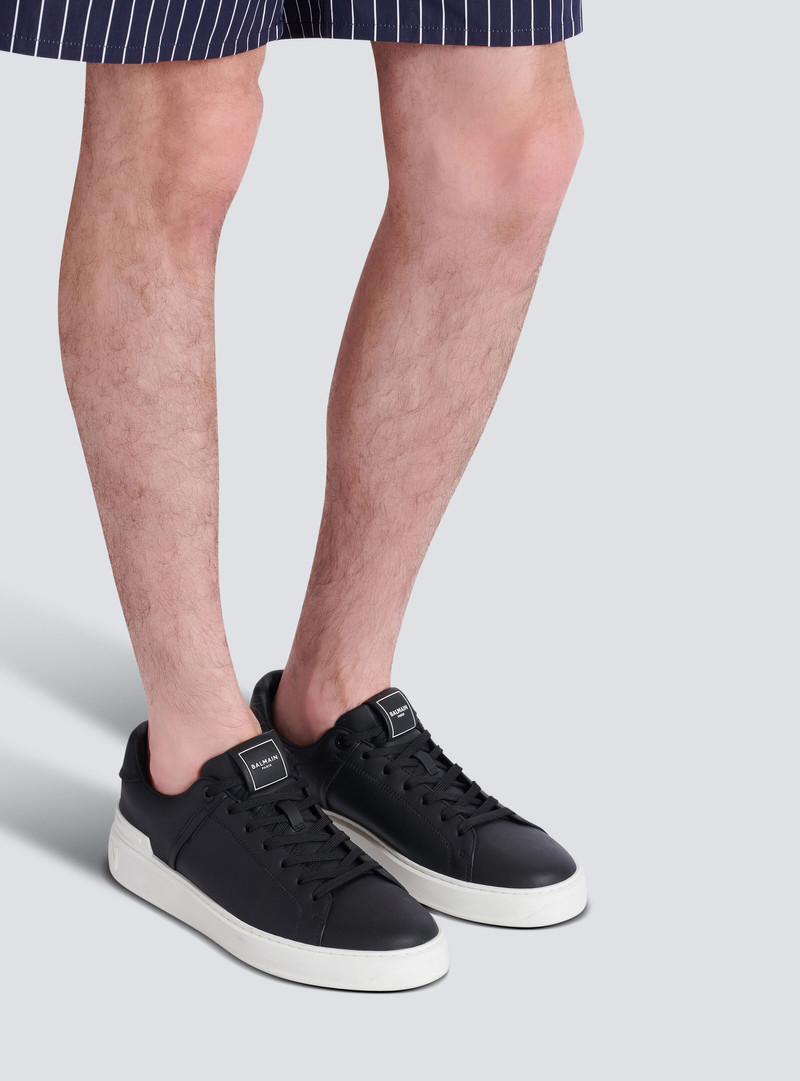 Balmain B-Court trainers in calfskin outlook