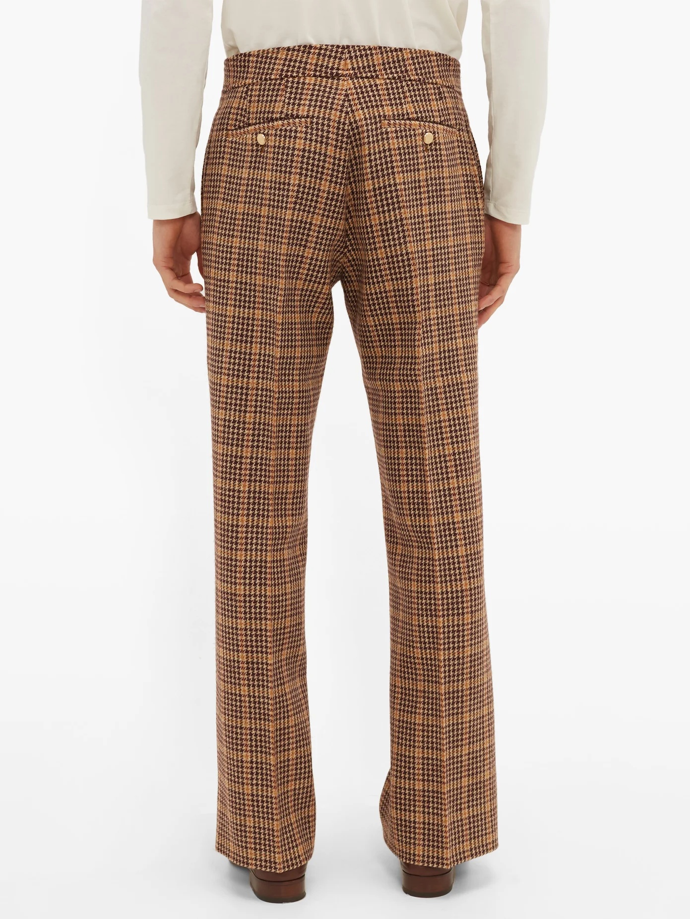 Orgasmique wool-blend houndstooth trousers - 5