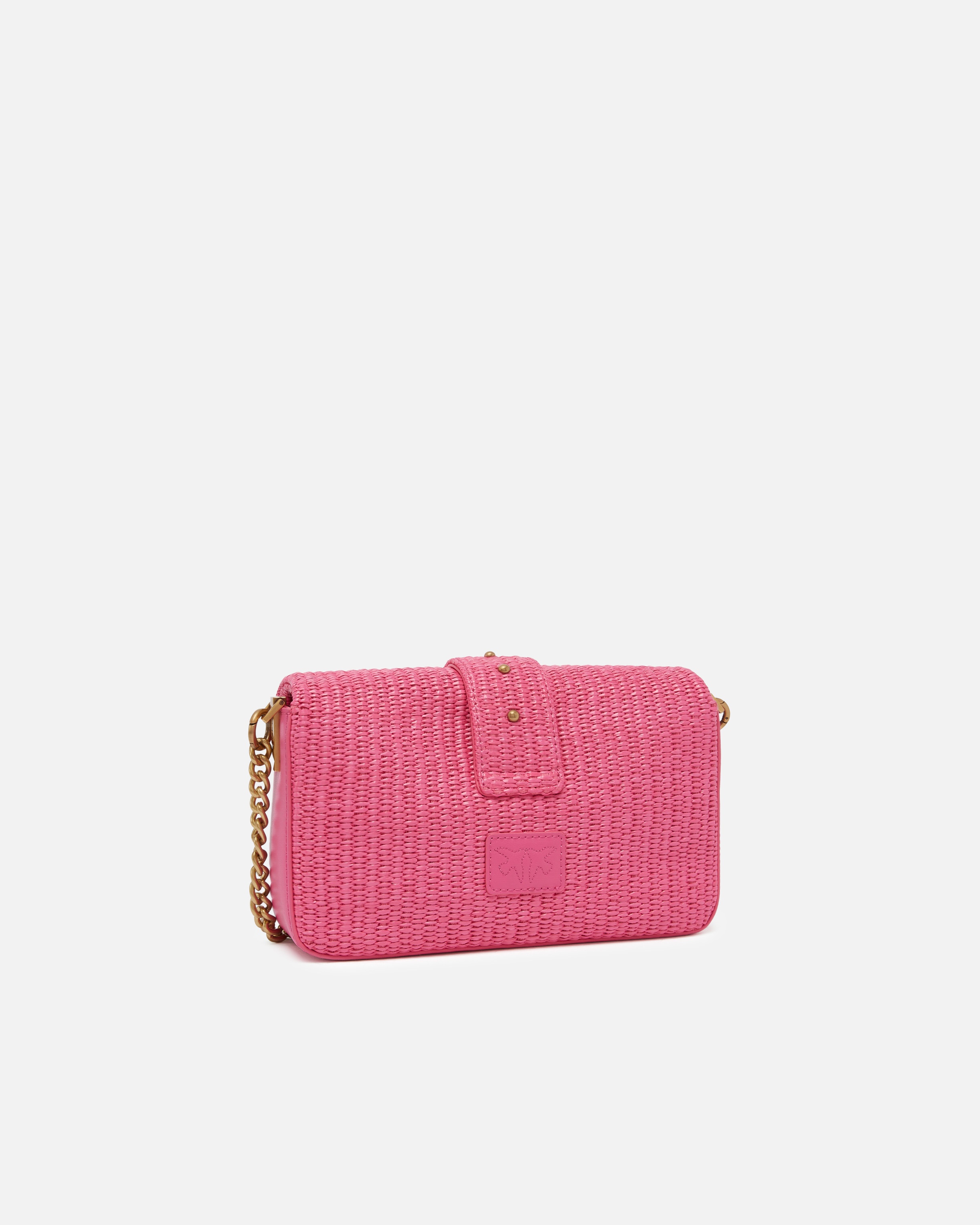 MINI LOVE BAG SLOUCHY SMALL SHOULDER BAG IN RAFFIA WITH DOUBLE SHOULDER STRAP - 2