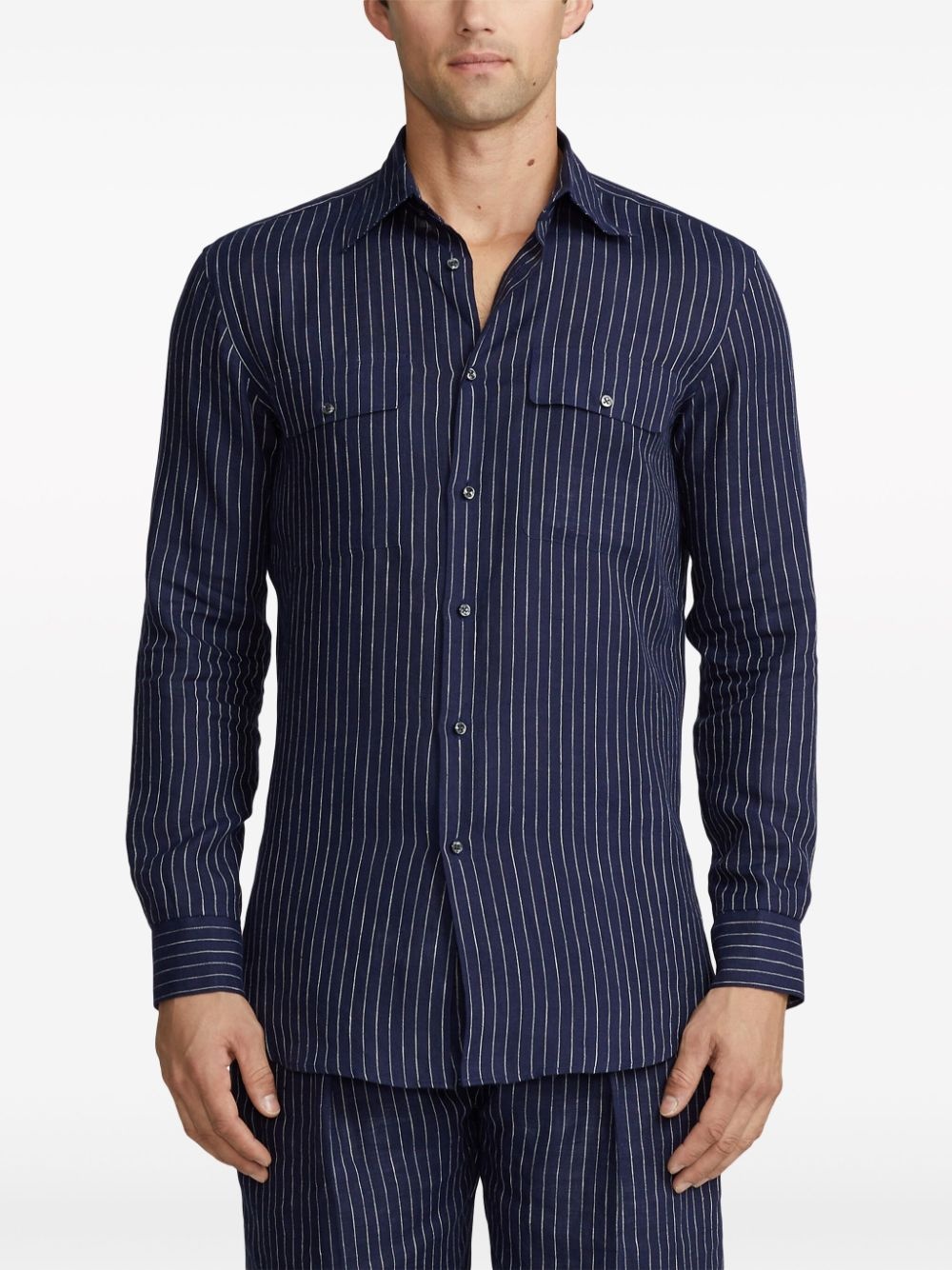 striped linen shirt - 3