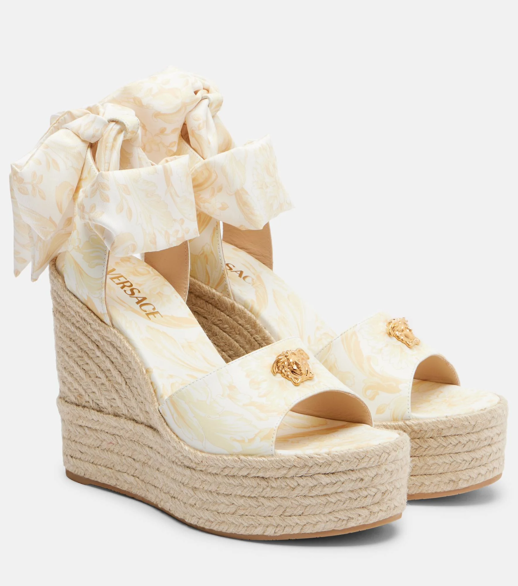 120 leather platform espadrille wedges - 1