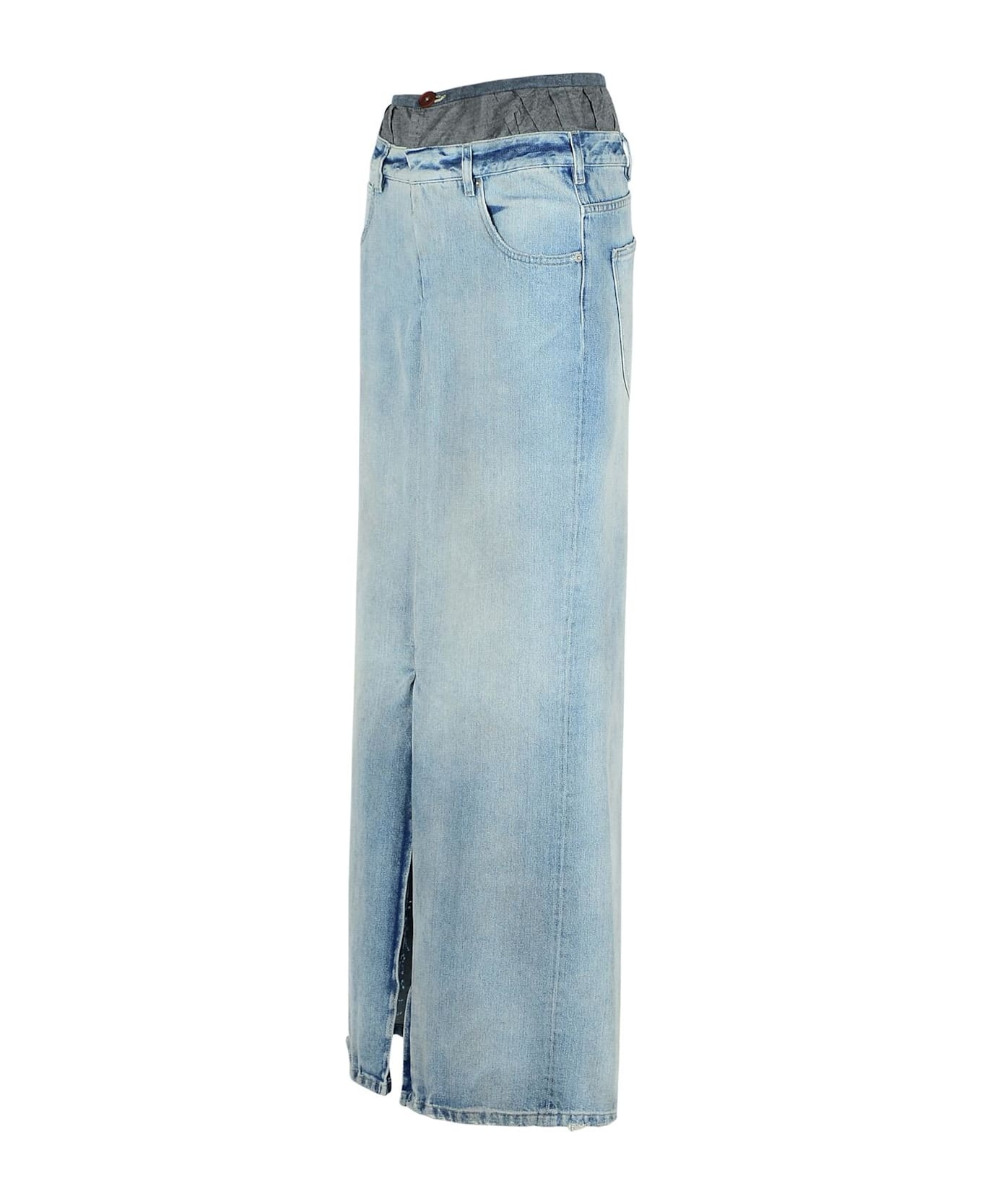 Blue Denim Skirt - 2