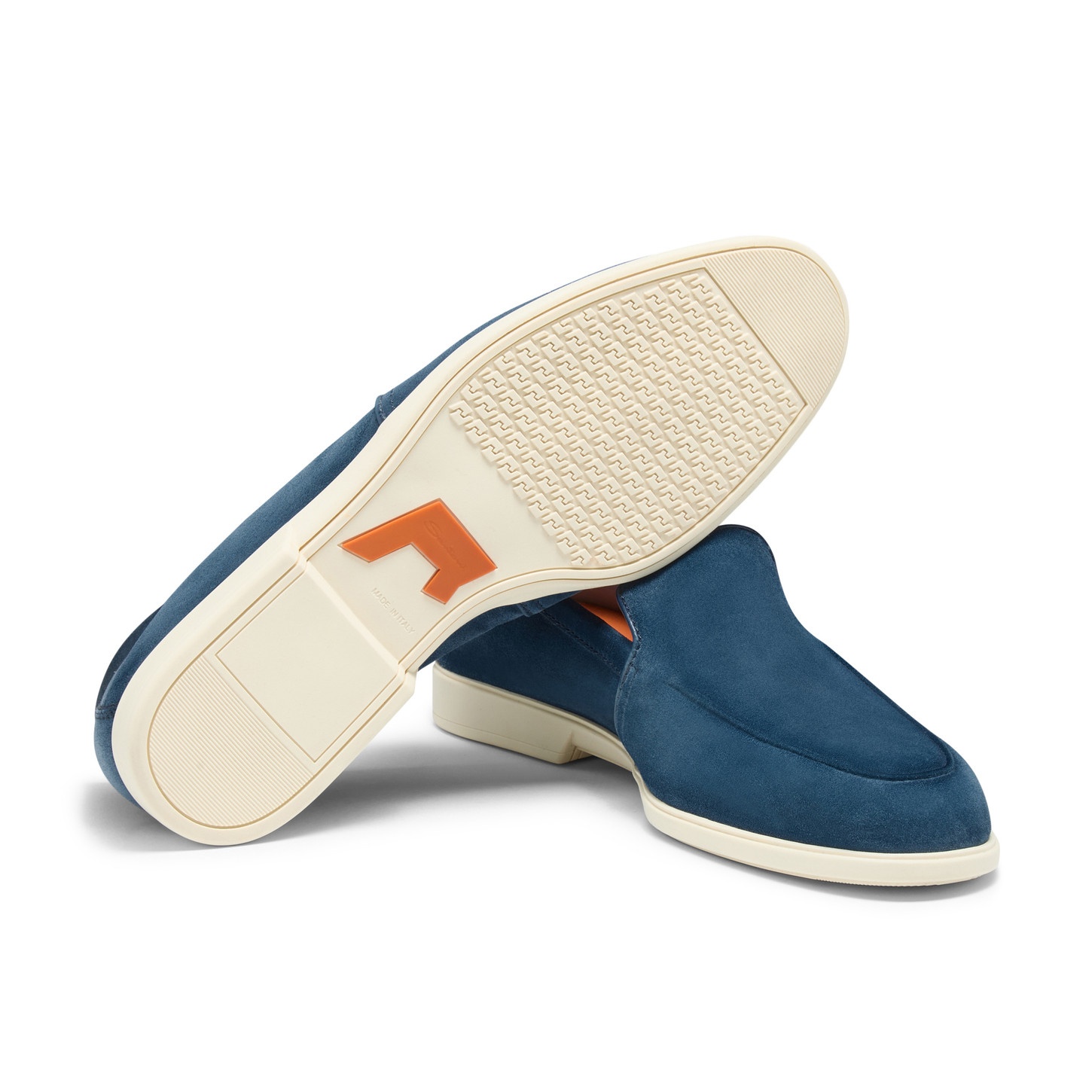 Men's denim blue suede loafer - 3