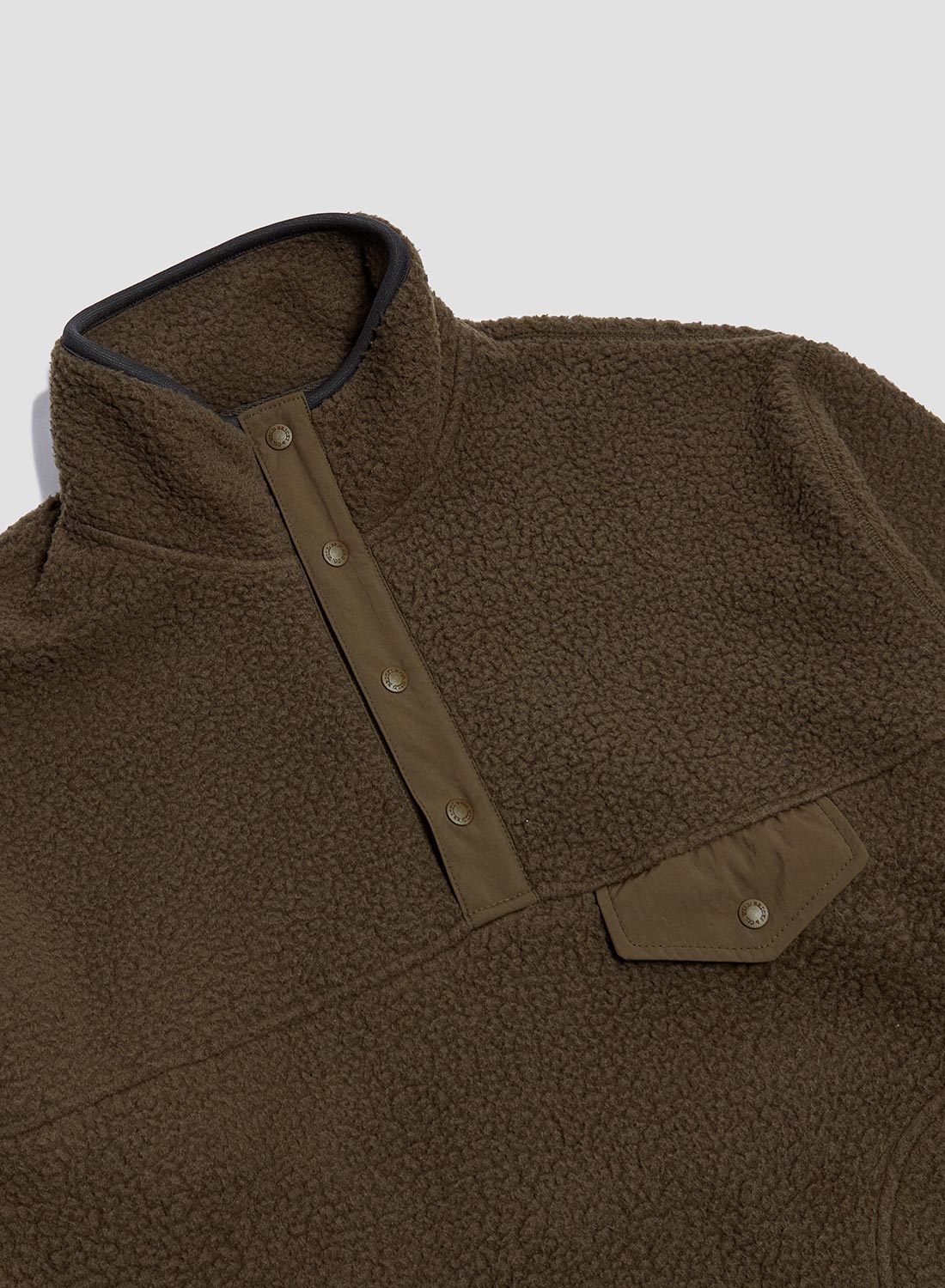 Wild Bricks Fleece Pullover in Olive - 2