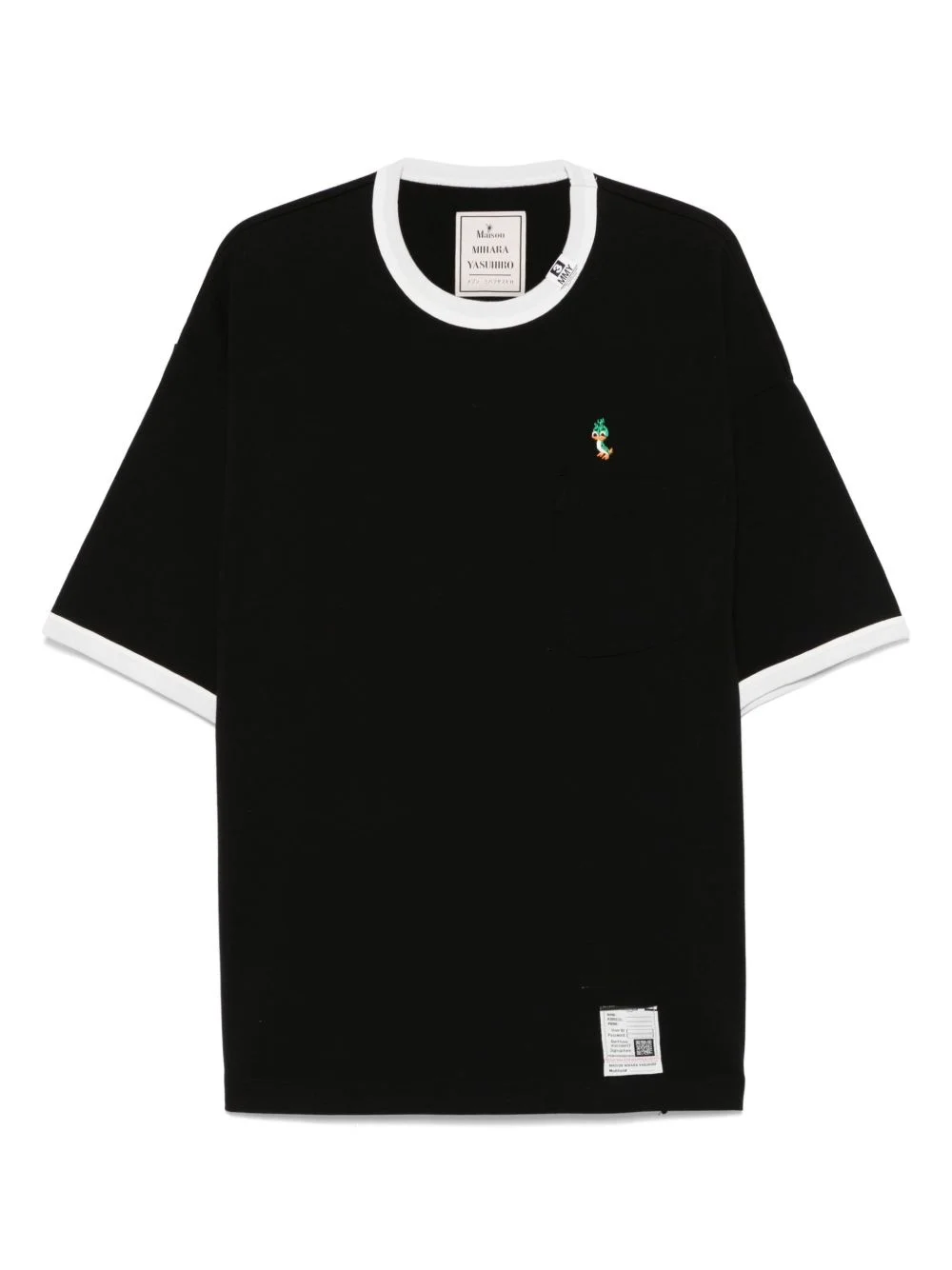 Leon-embroidered ringer T-shirt - 1