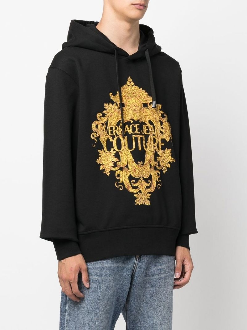 logo-print cotton hoodie - 3