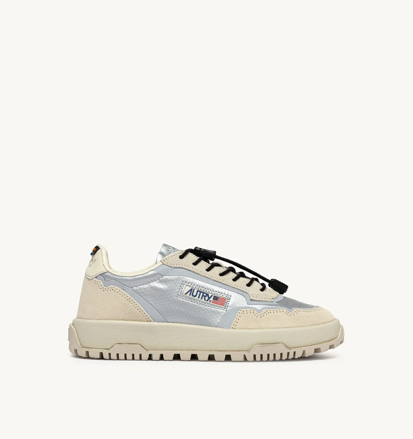 WILDPACE LOW SNEAKERS IN WHITE AND SILVER FABRIC AND SUEDE - 1