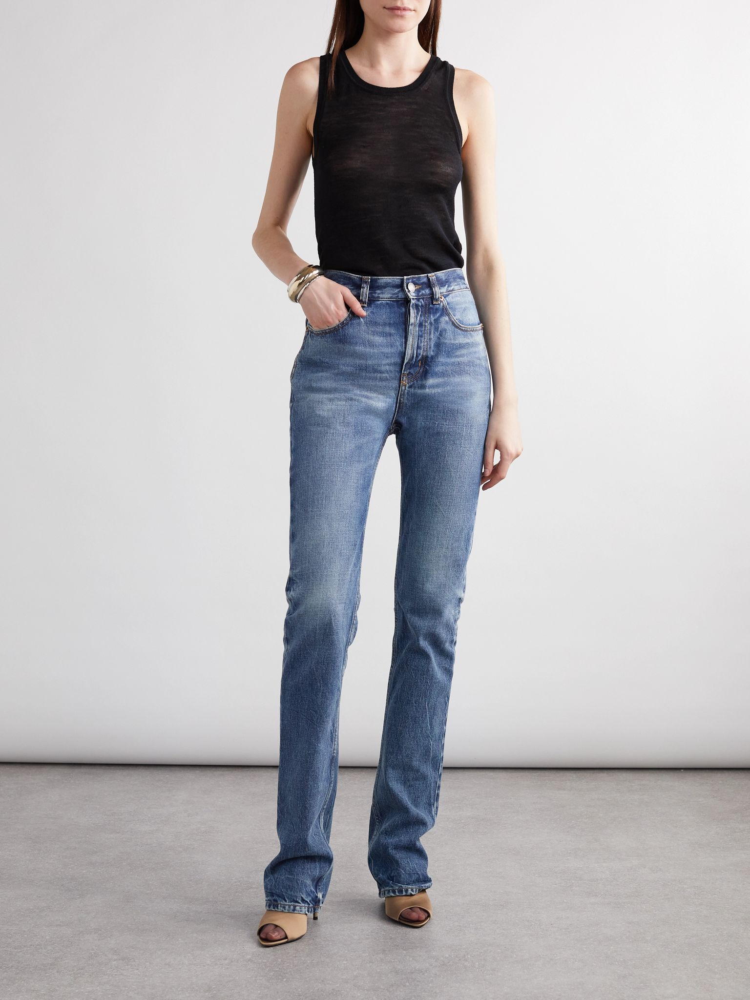 High-rise slim-leg jeans Mid denim - 2
