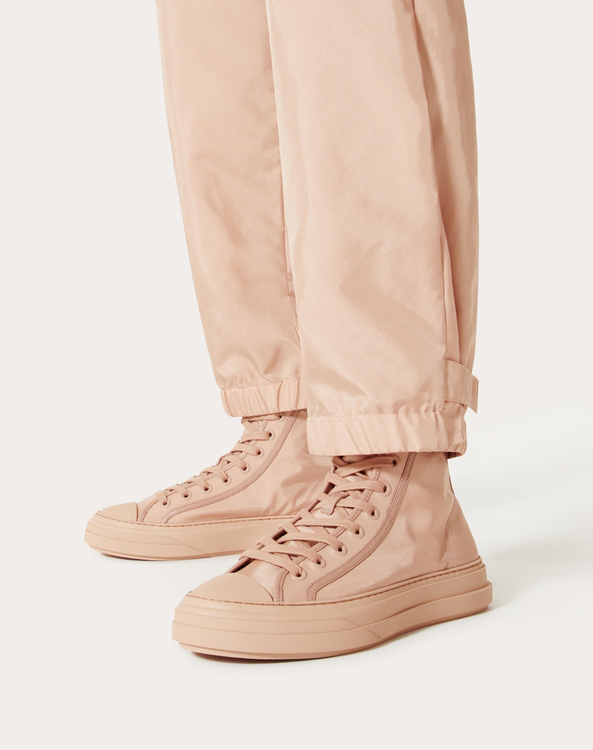 TOTALOOP NYLON AND LEATHER HIGH-TOP SNEAKER - 6