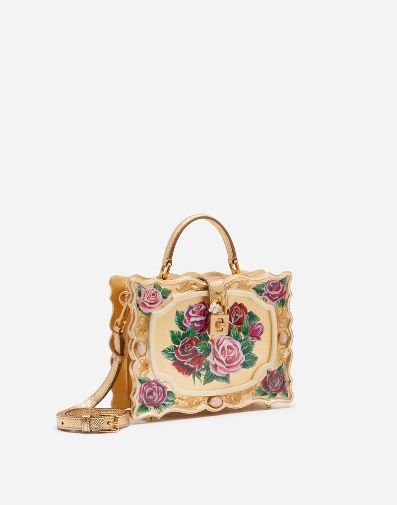 Dolce & Gabbana Dolce Box bag in golden hand-painted wood outlook