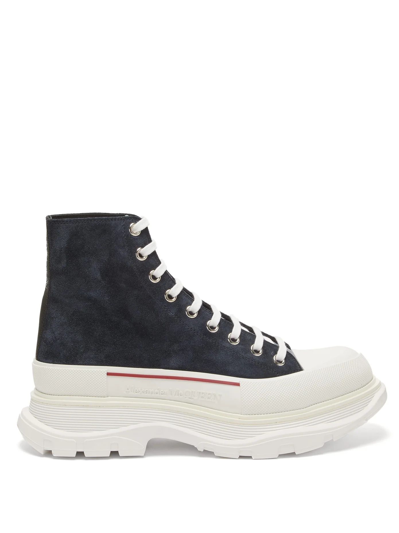 Chunky-sole high-top suede trainers - 1