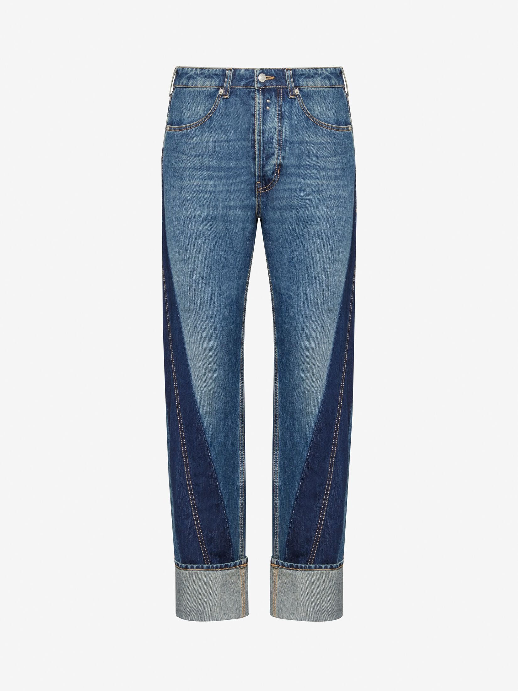 Men's Twisted Stripe Jeans in Washed Blue - 1