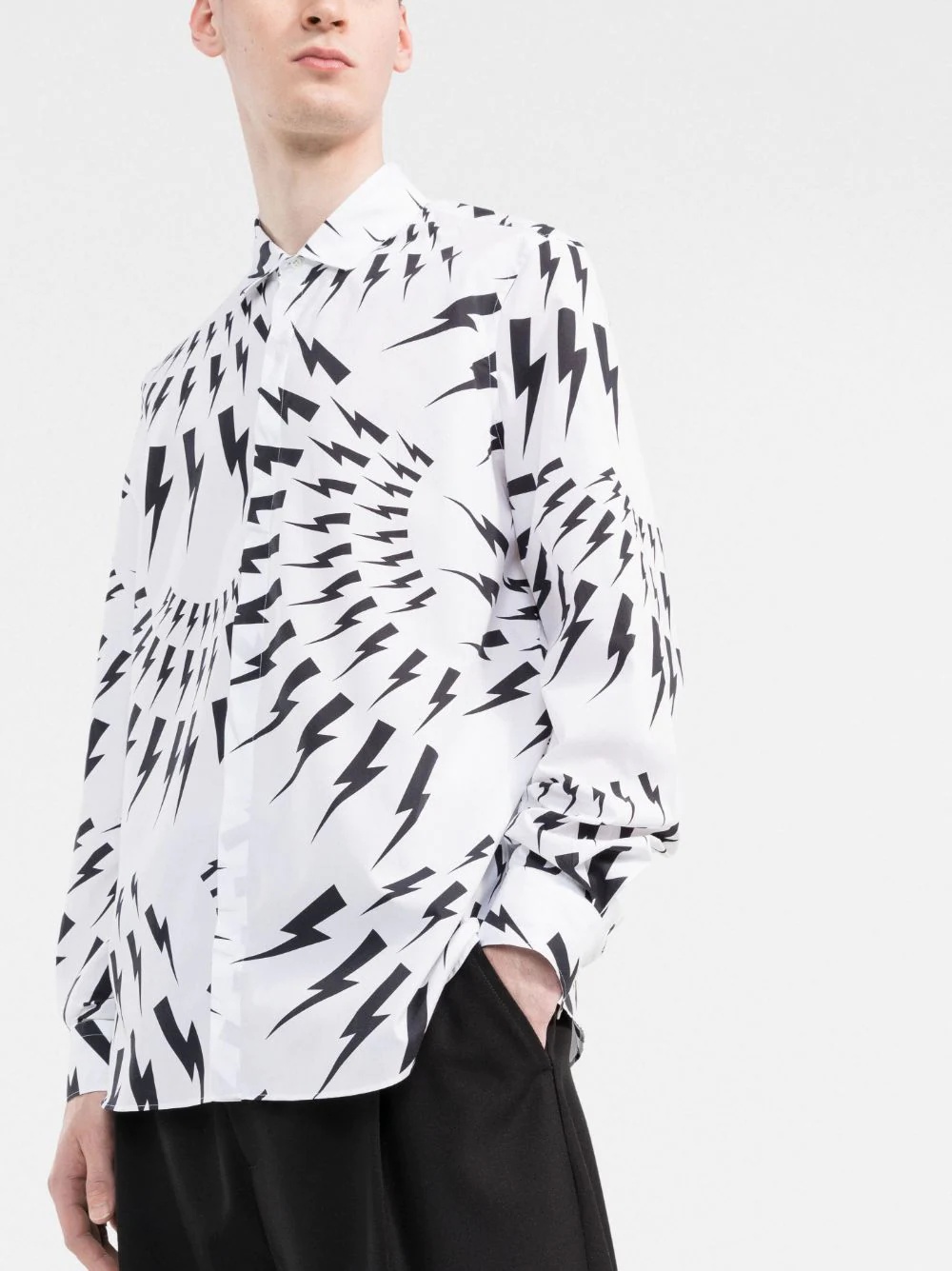 Thunderbolt-print cotton shirt - 3