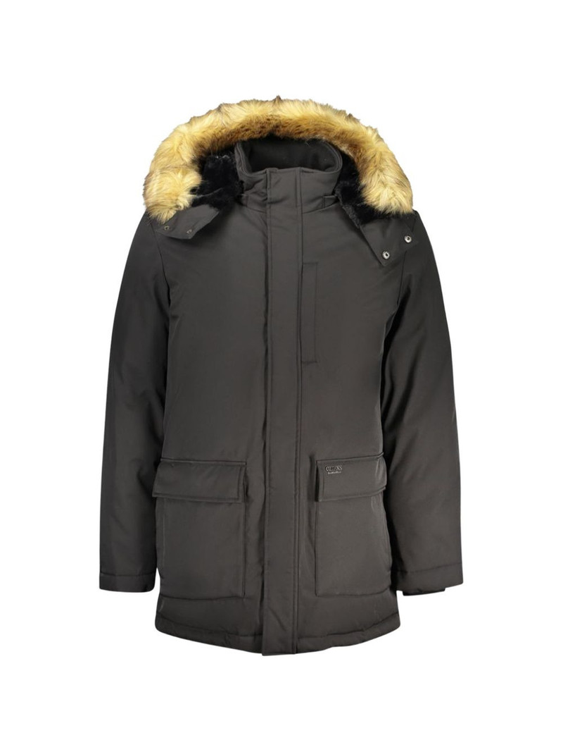 faux-fur trim hooded parka coat 1