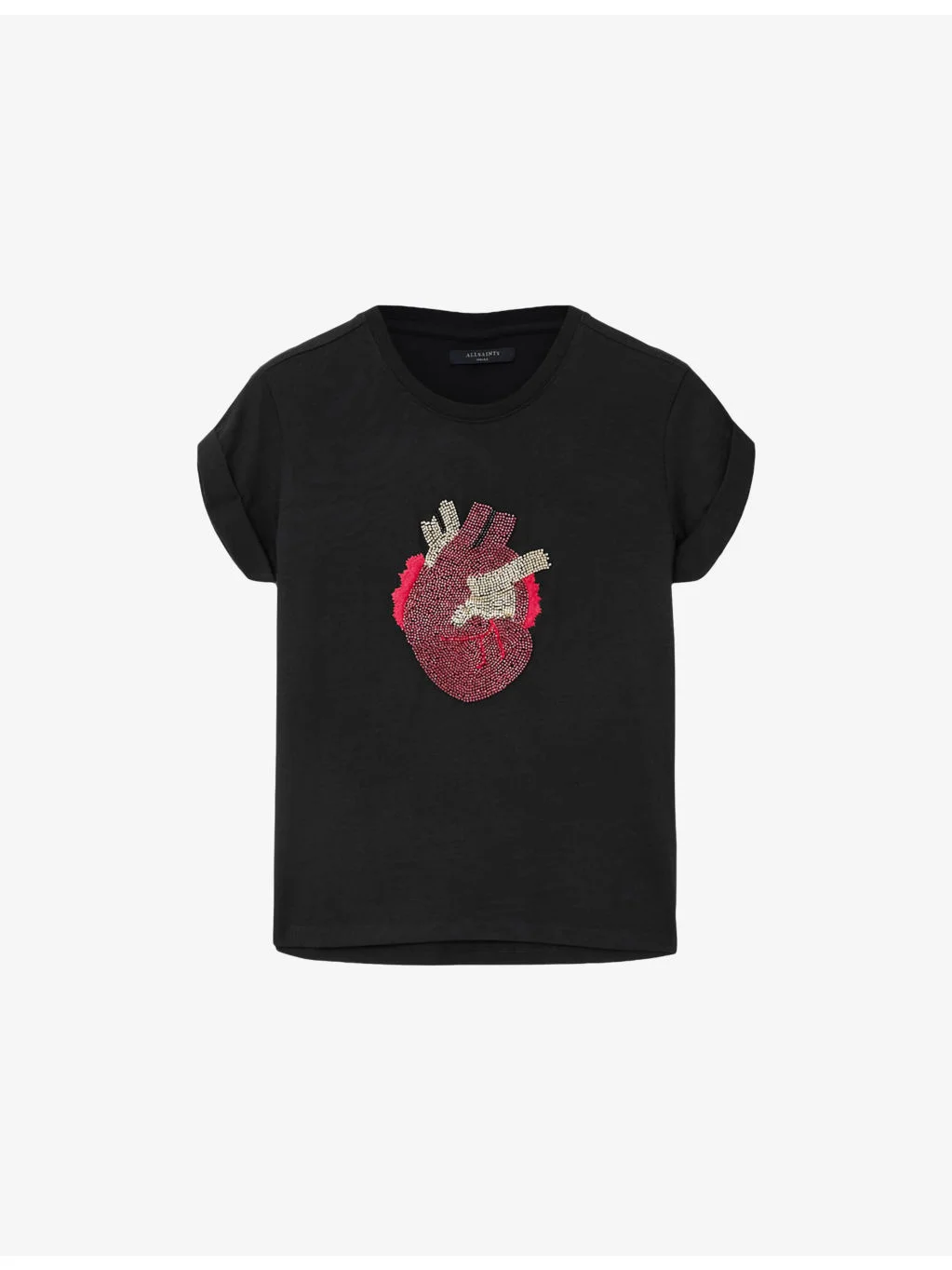 Anna Heart-Embellished Cotton-Jersey T-Shirt - 1