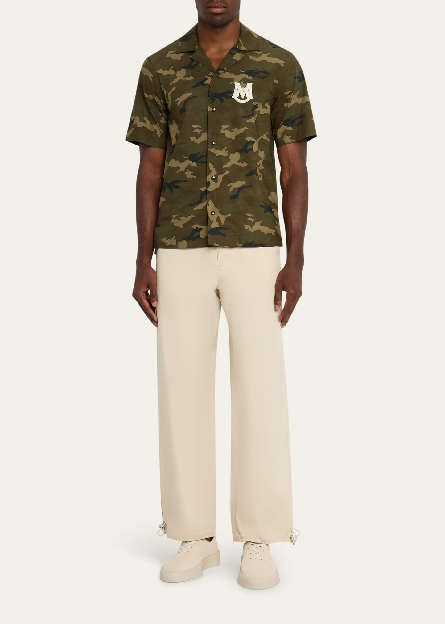 Men's Monogram Camouflage Poplin Camp Shirt - 2