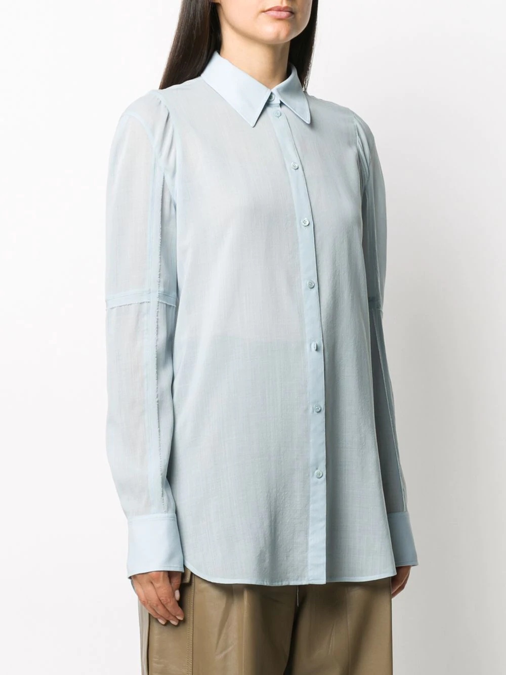 longline classic collar shirt - 3