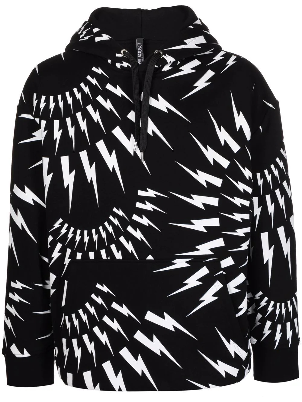 thunderbolt print cotton hoodie - 1