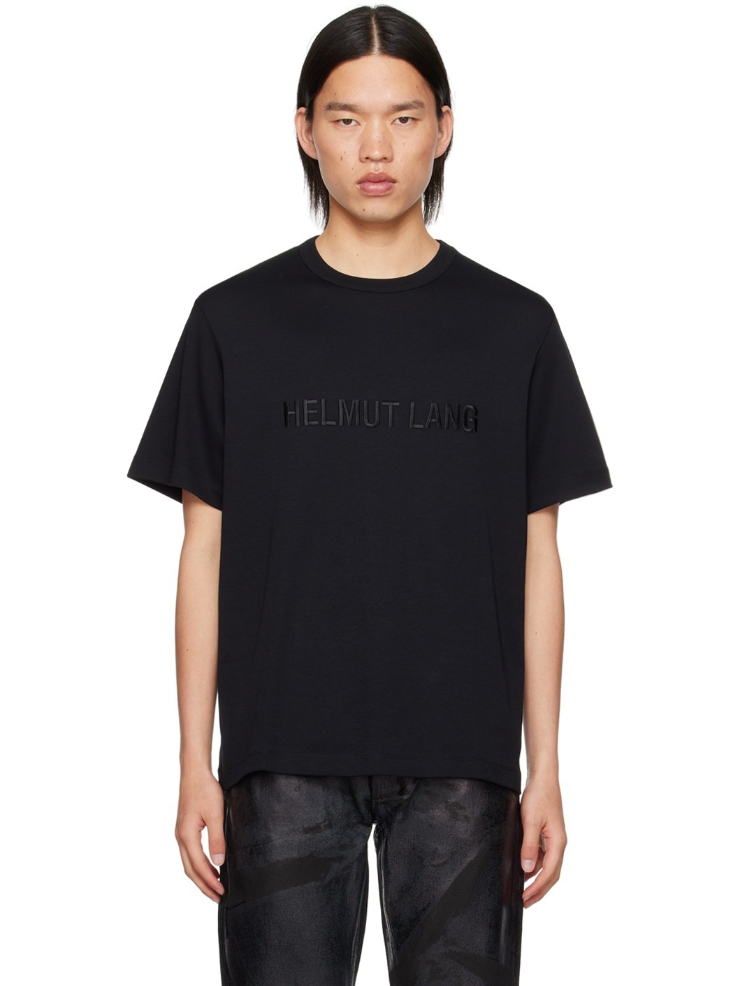 Black Embroidered T-Shirt - 1