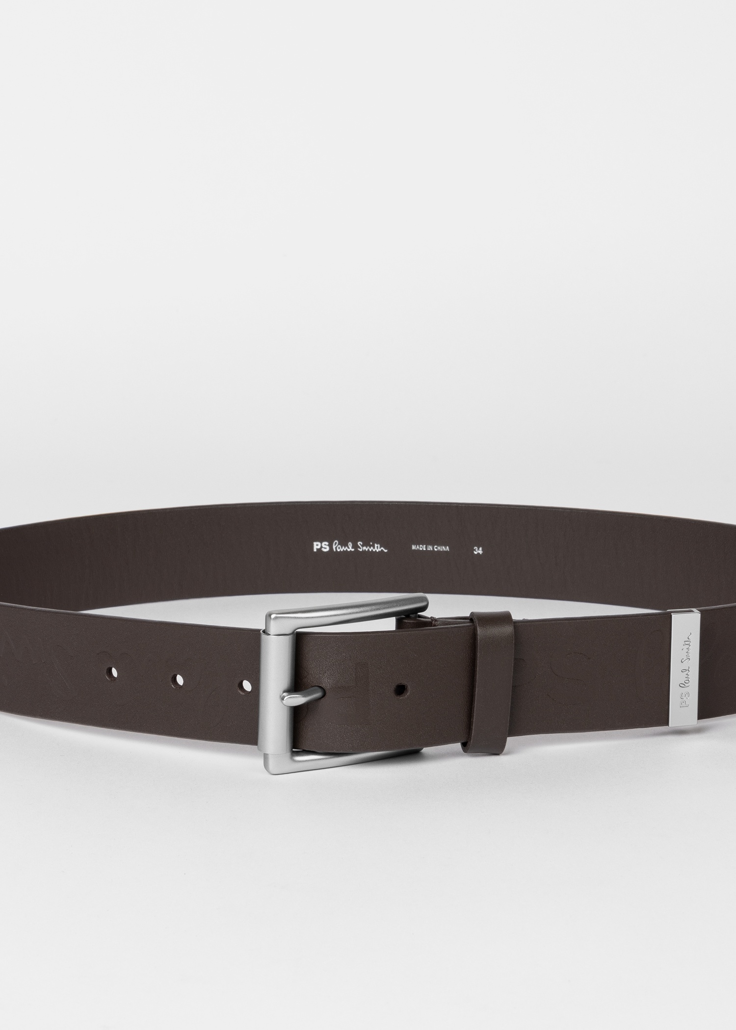 Brown 'PS' Embossed Belt - 2