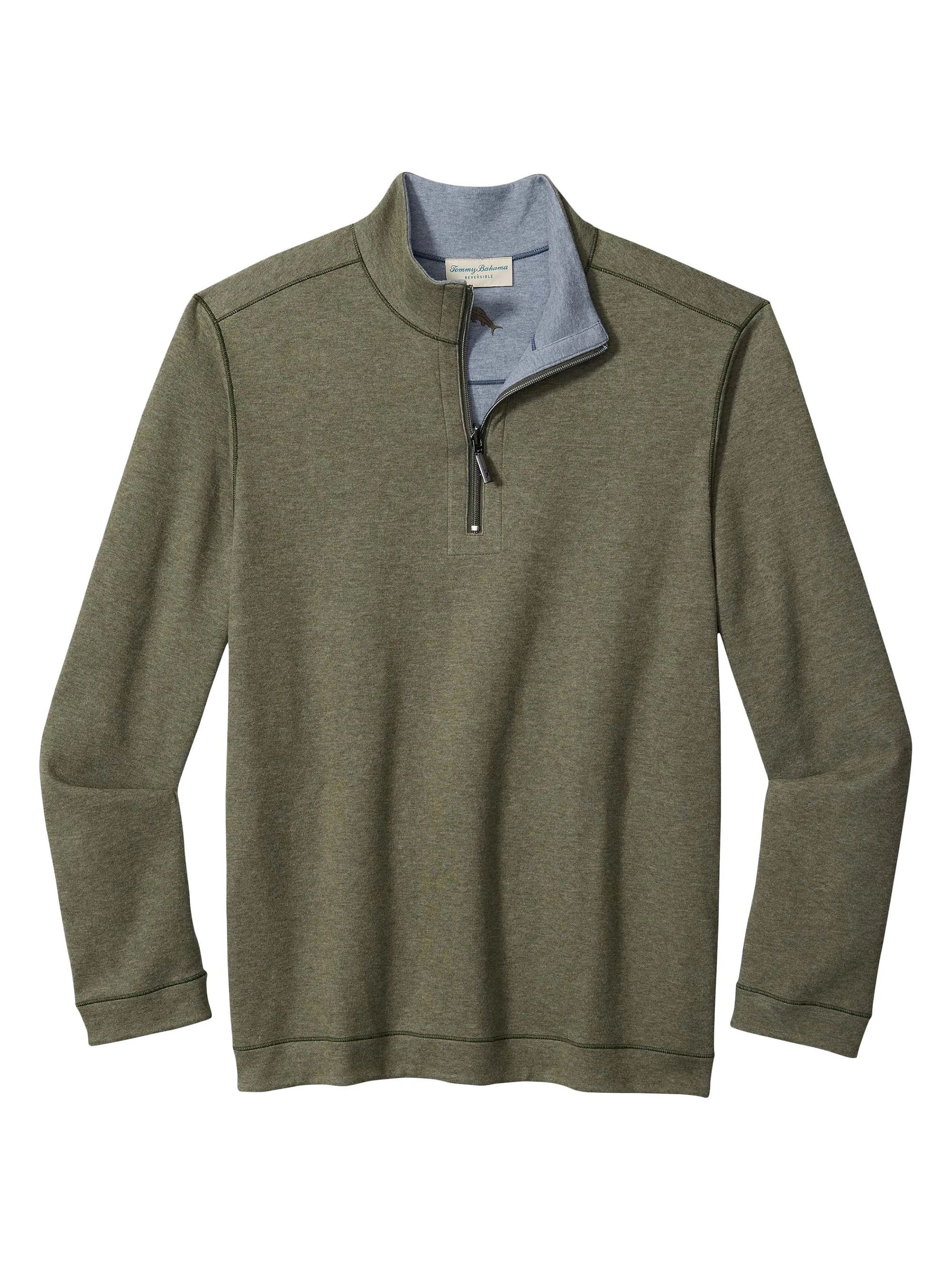 Men's Flipview Quarter-Zip Sweater - Dark Fern Heather - 1