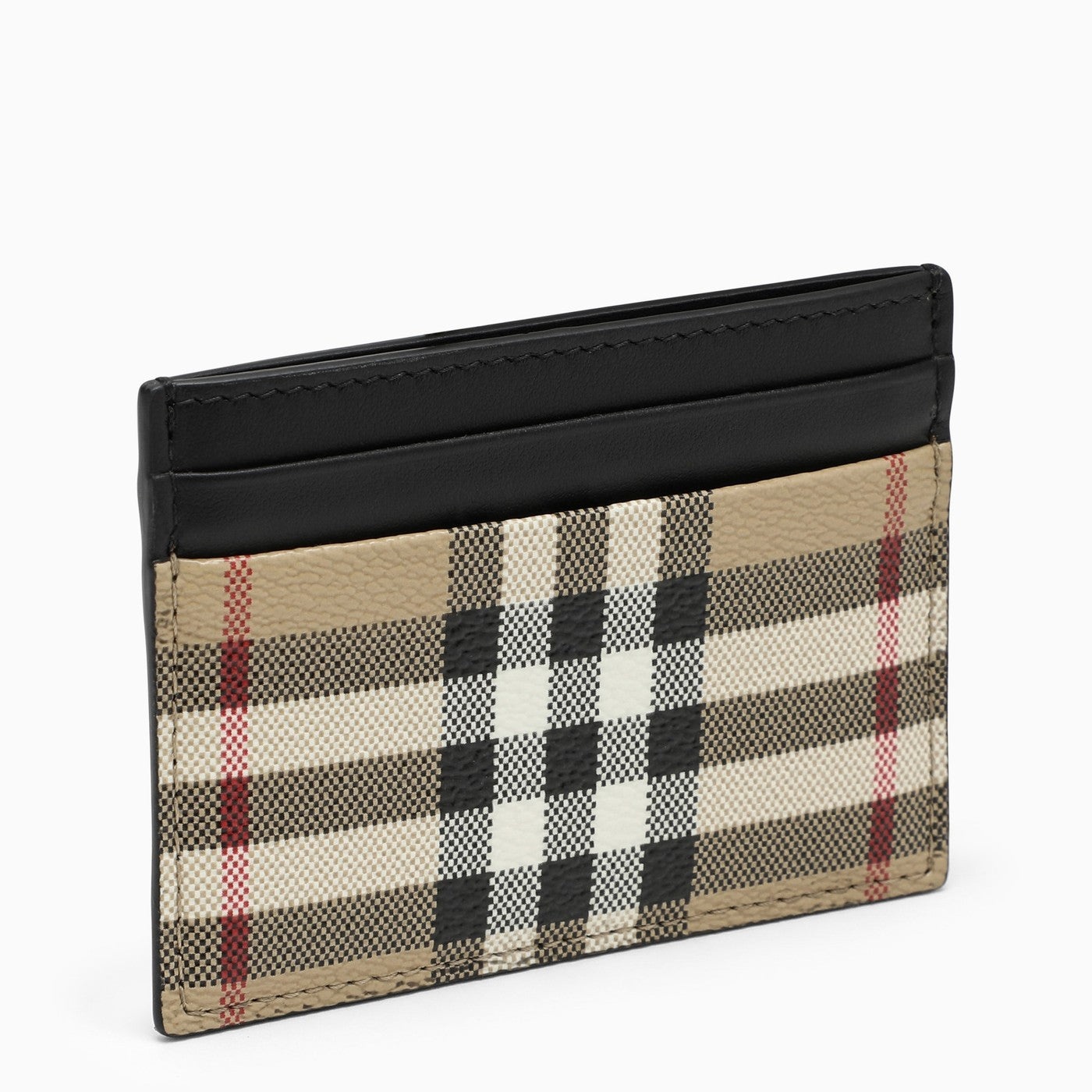 Burberry Beige Card Holder With Check Motif - 1