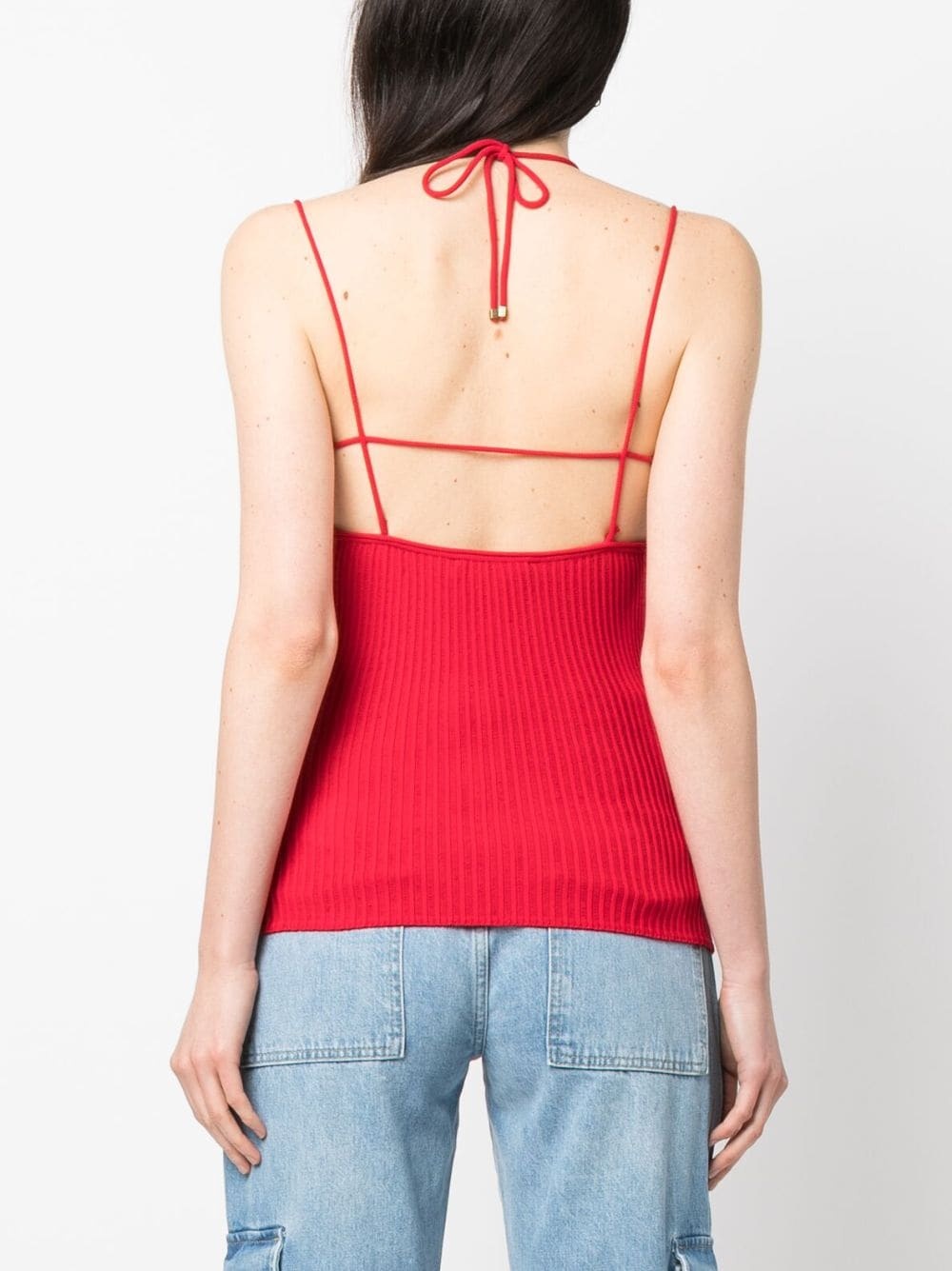 cut-out ribbed top - 4