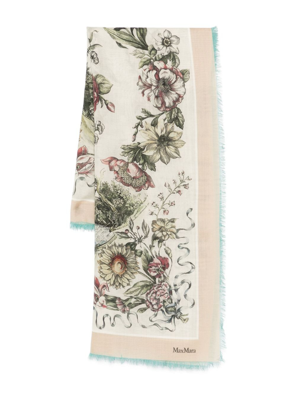 floral-print silk scarf - 1