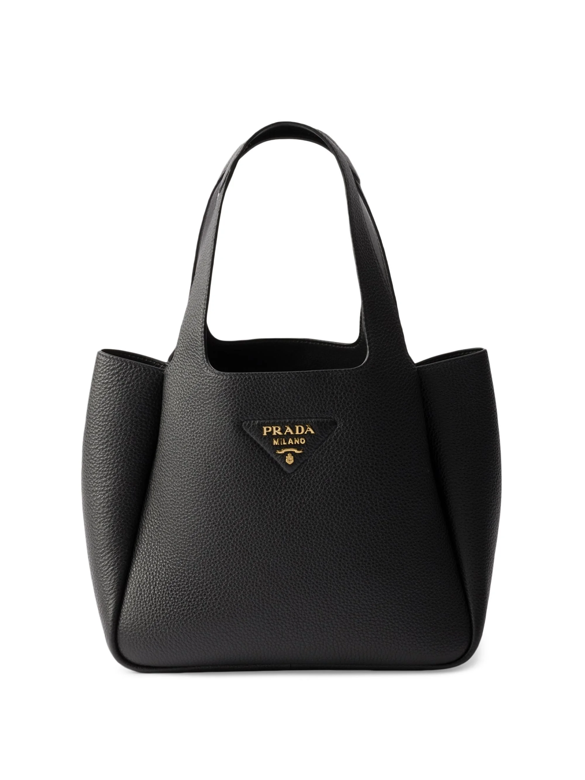 Women's Small Leather Tote Bag - Black - 1