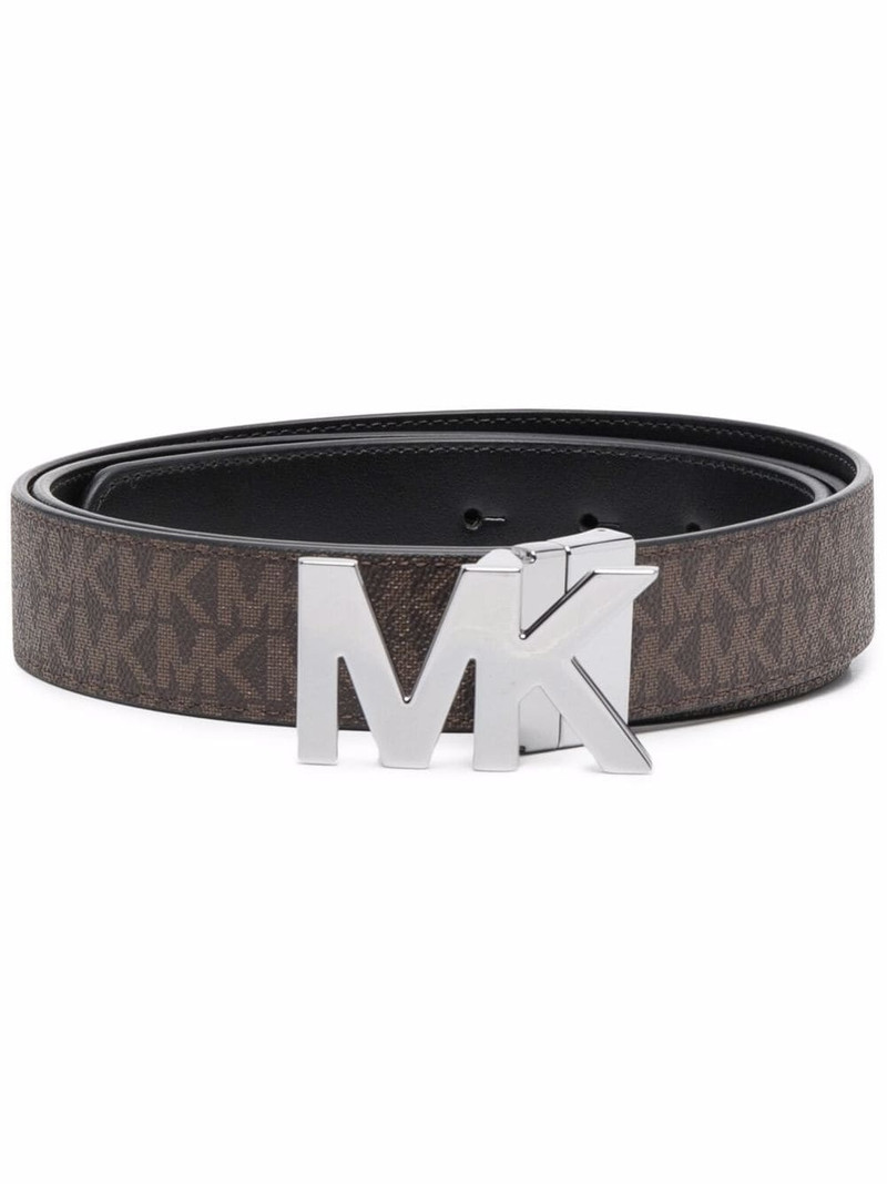 logo-print leather belt 1