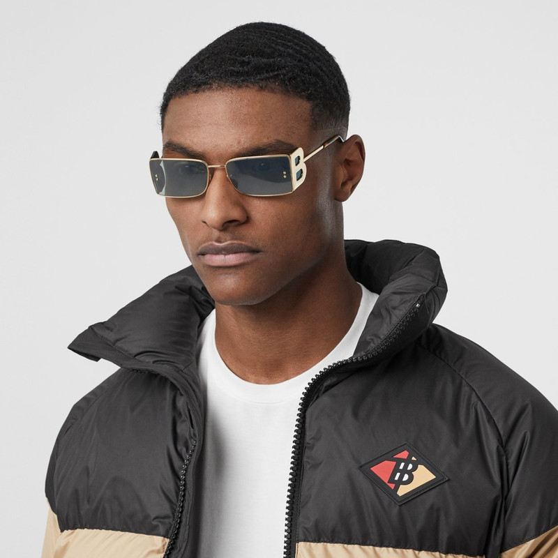 ‘B’ Lens Detail Rectangular Frame Sunglasses 4