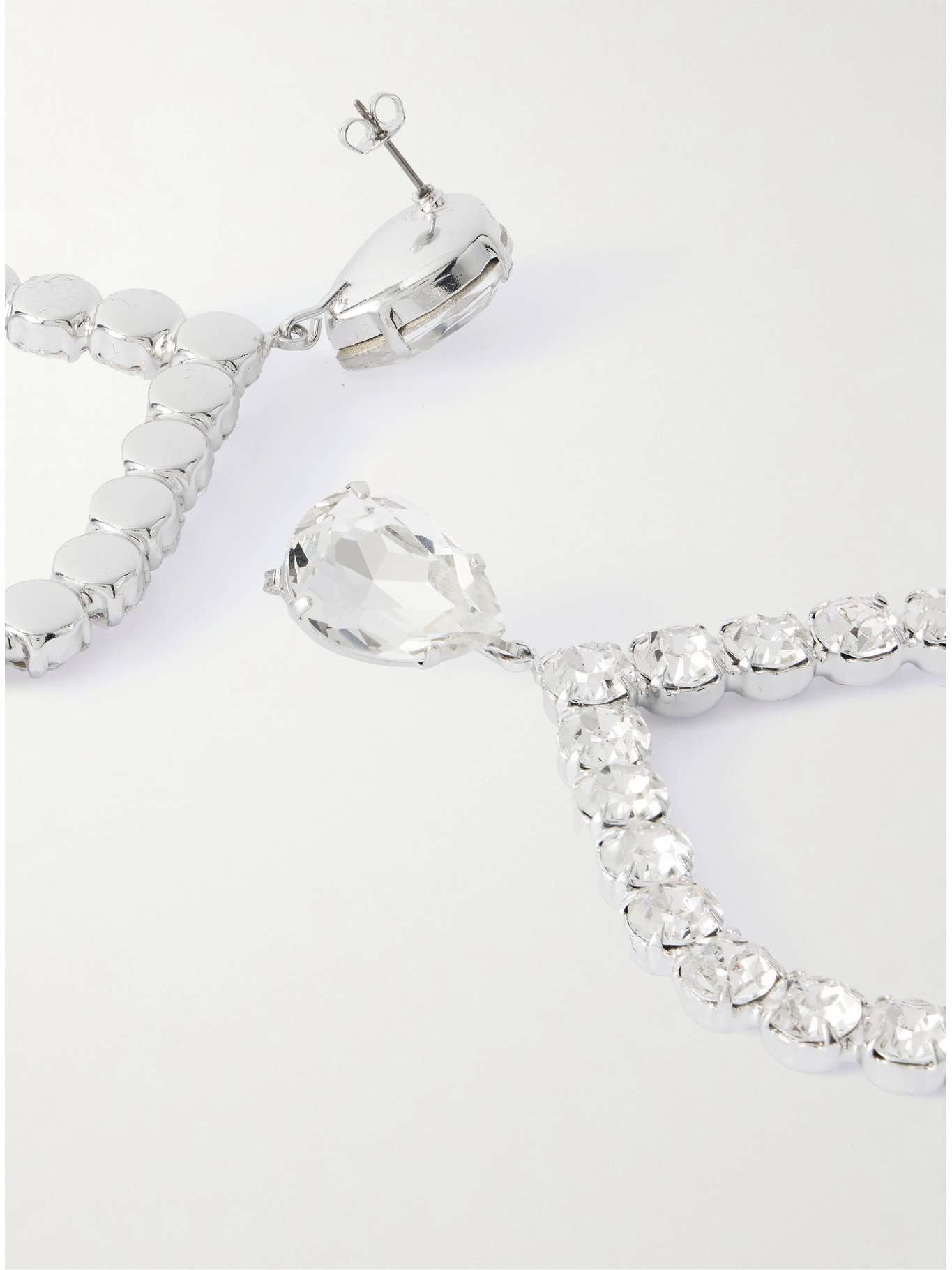 Silver-tone, crystal and pearl earrings Silver - 3