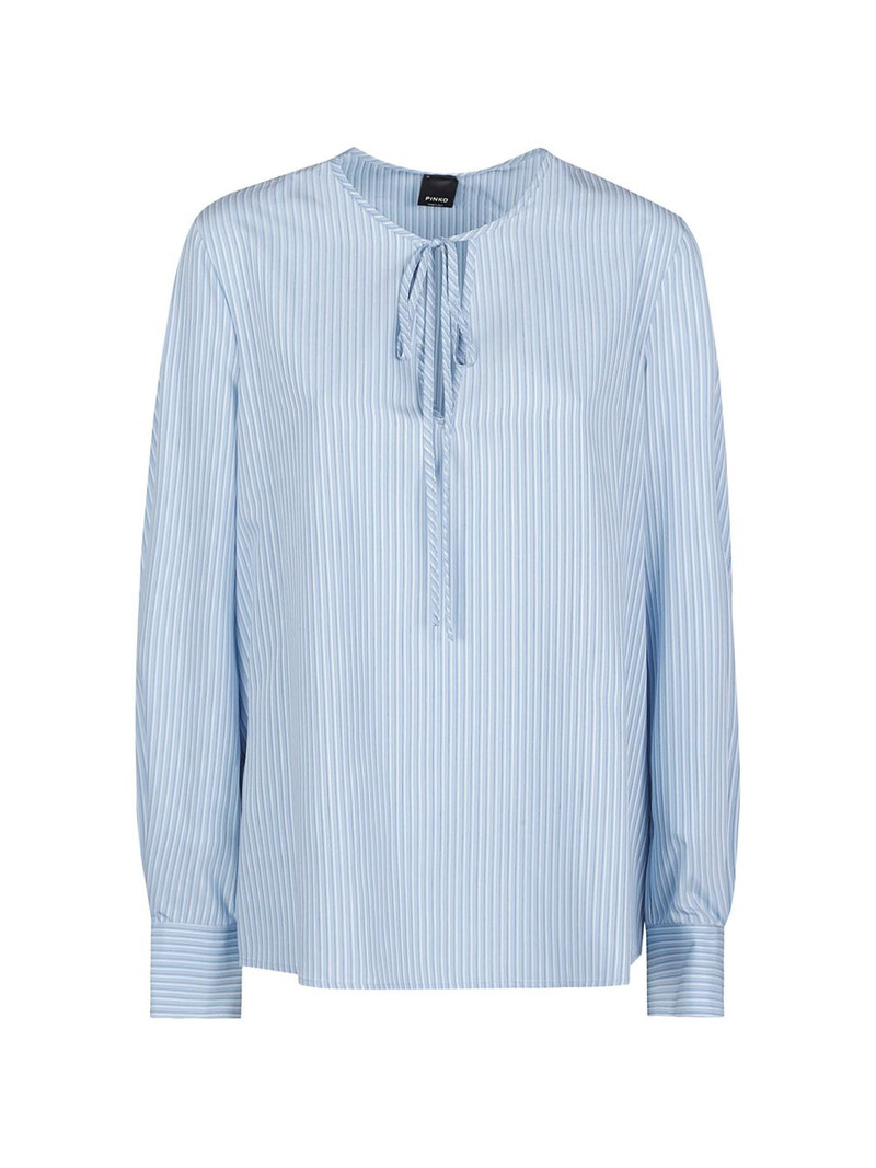 striped tie-fastening blouse 1