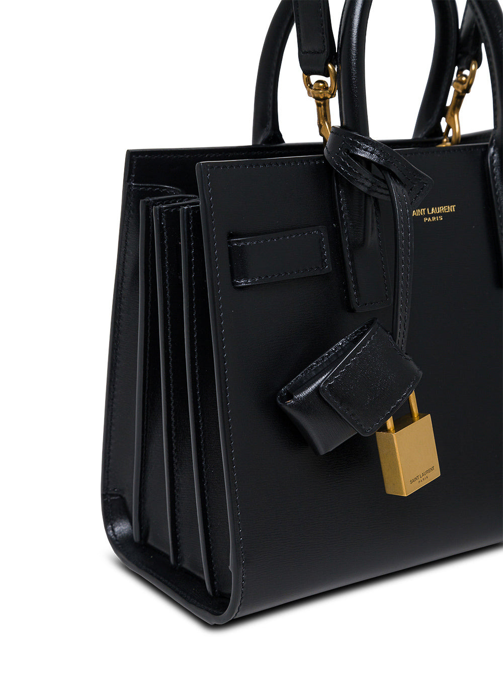 Saint Laurent Women Nano Sac Du Jour Black Leather Handbag - 3