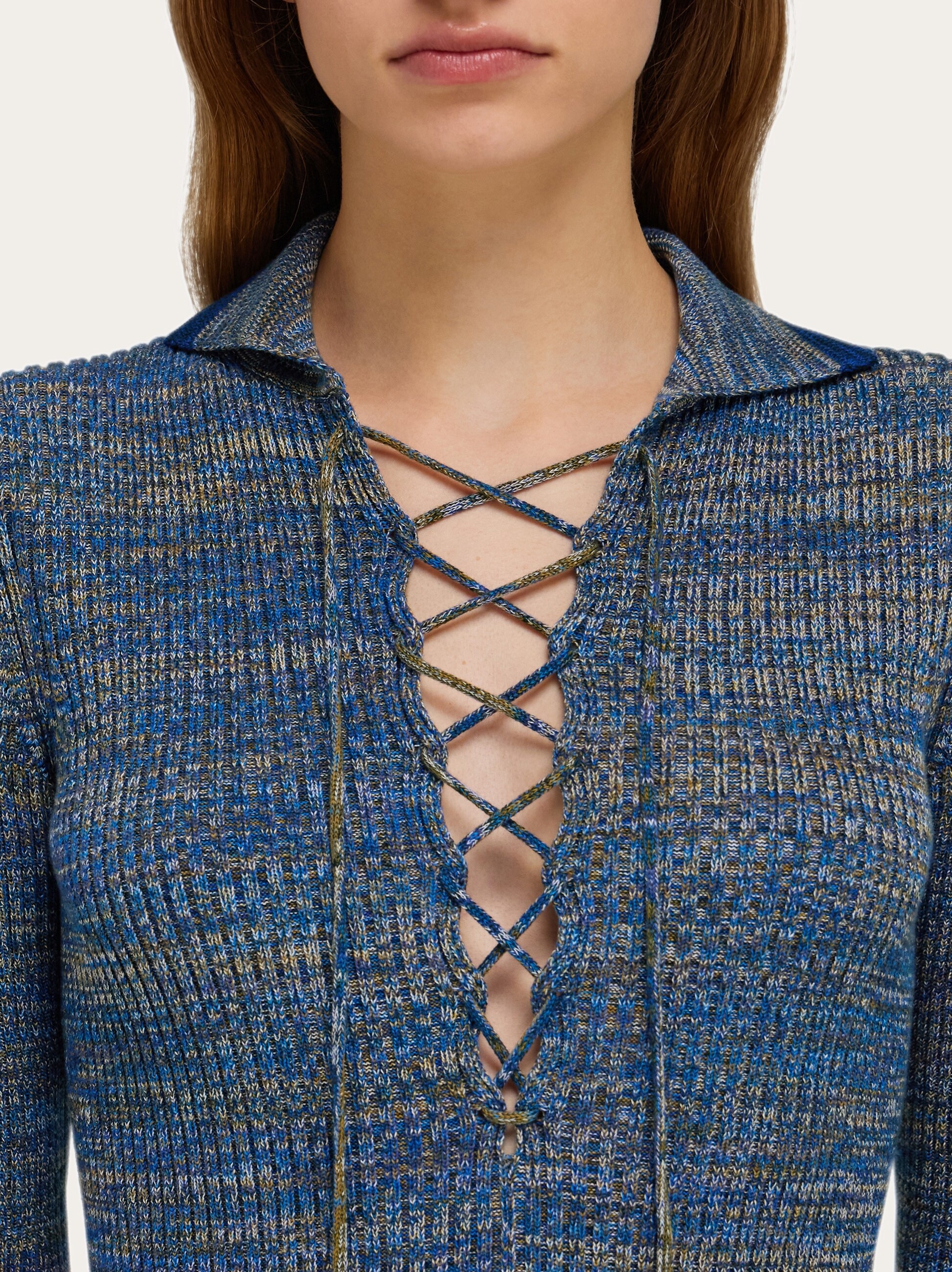 Knitted top with lace detail - 4