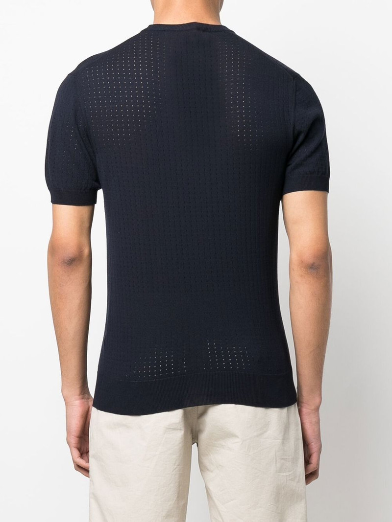 pointelle-design short-sleeved T-shirt 4