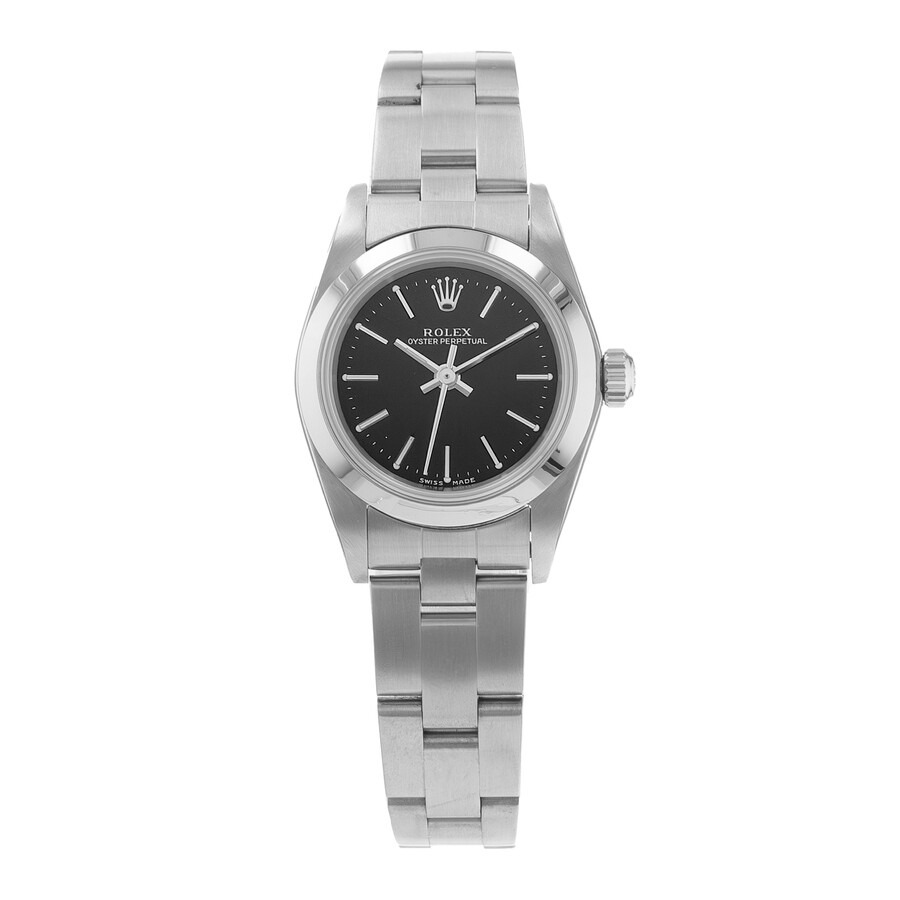Pre-owned Rolex Oyster Perpetual 24 Automatic Chronometer Black Dial Ladies Watch 76080 BKSO - 2
