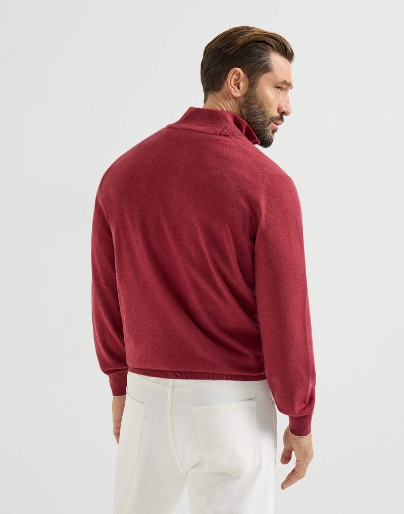 Cashmere sweater with half zip 3