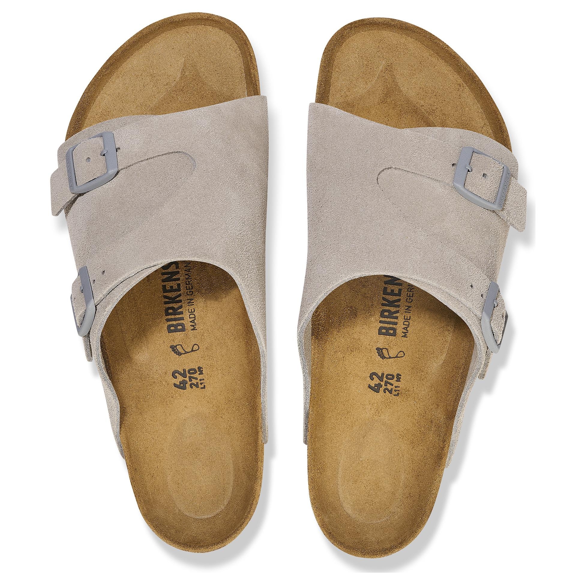 Birkenstock Zrich Suede Leather Sandals 'Stone Coin' 1027725 - 5