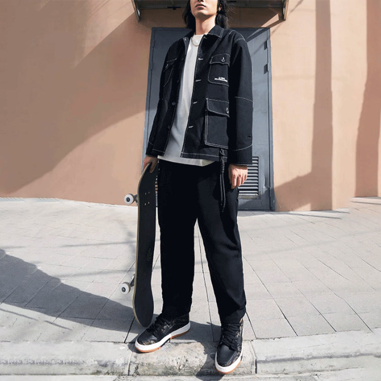 Li-Ning Skateboard Series Multiple Pockets Loose Jacket 'Black' AFDS103-1 - 3