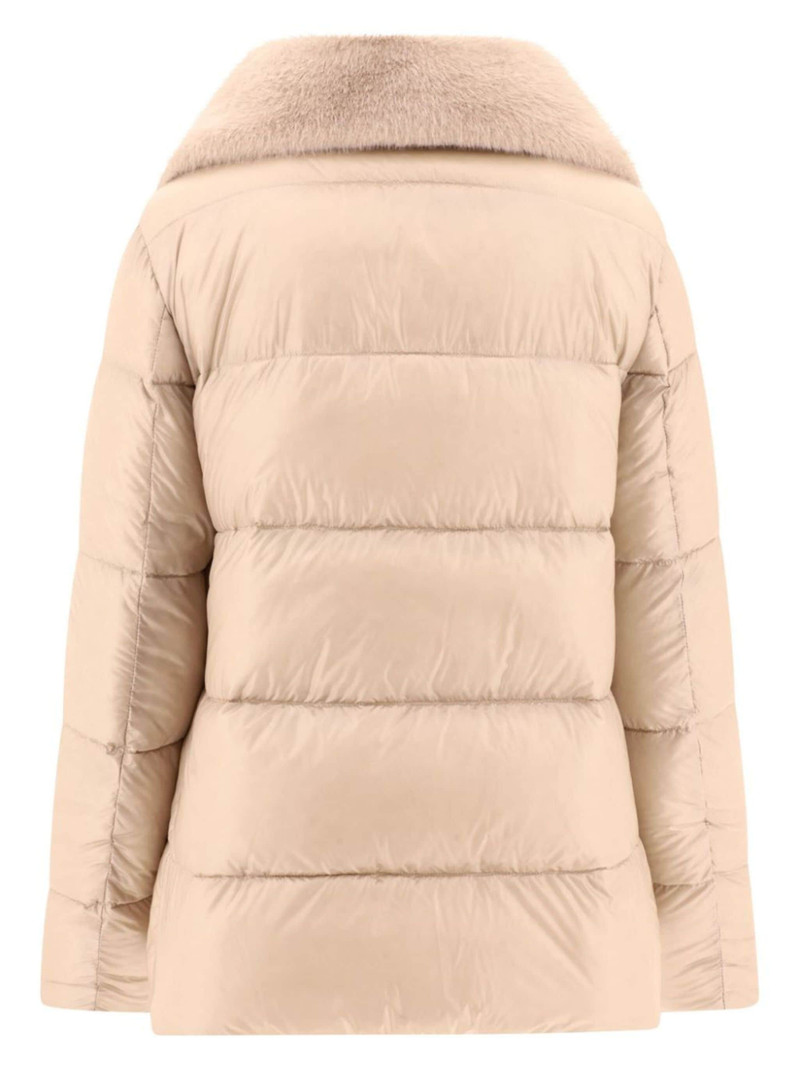 Herno faux-fur collar quilted jacket outlook