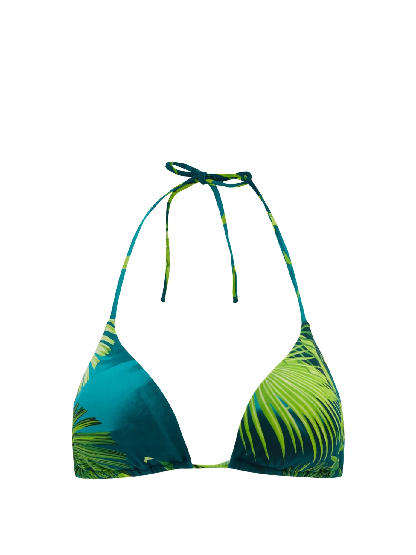 Jungle-print triangle bikini top - 1